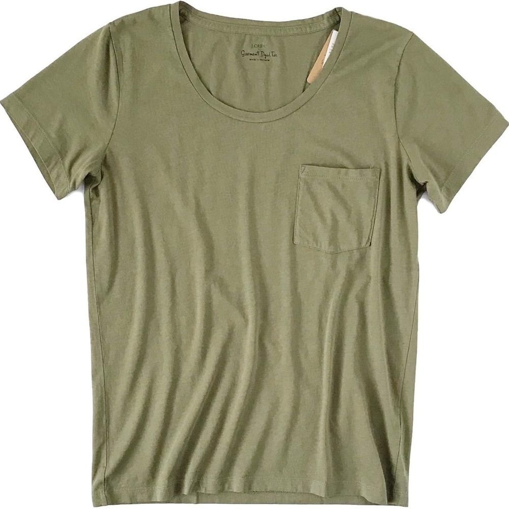 Army Green J. Crew Pocket Tee